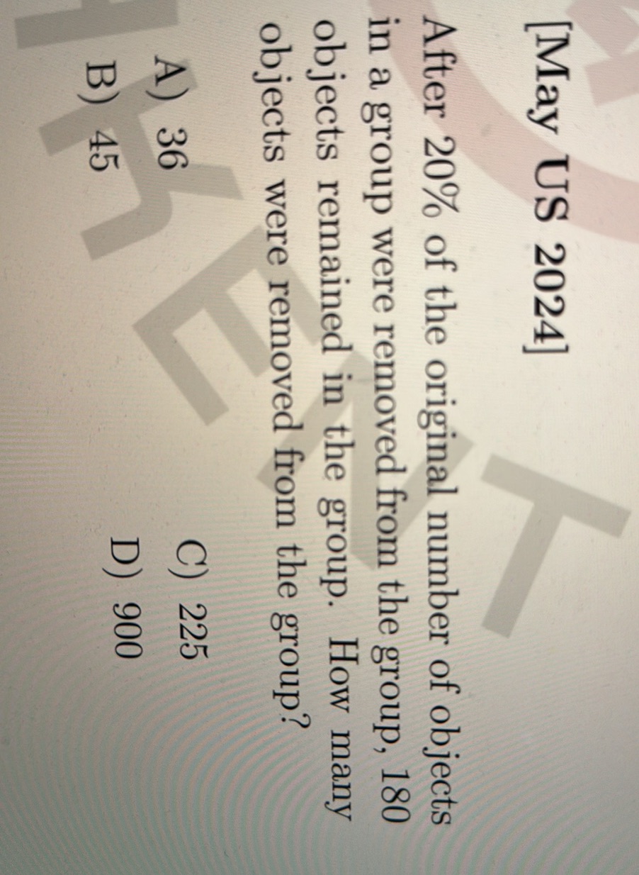 After 20% of the original number of objects | StudyX