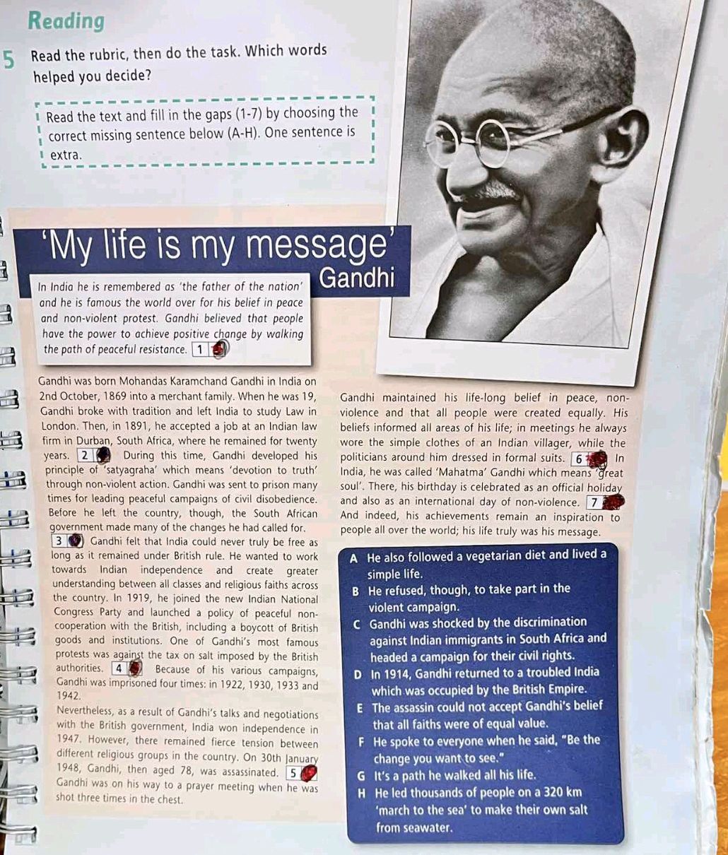 Read the text and fill in the gaps (1-7) by | StudyX