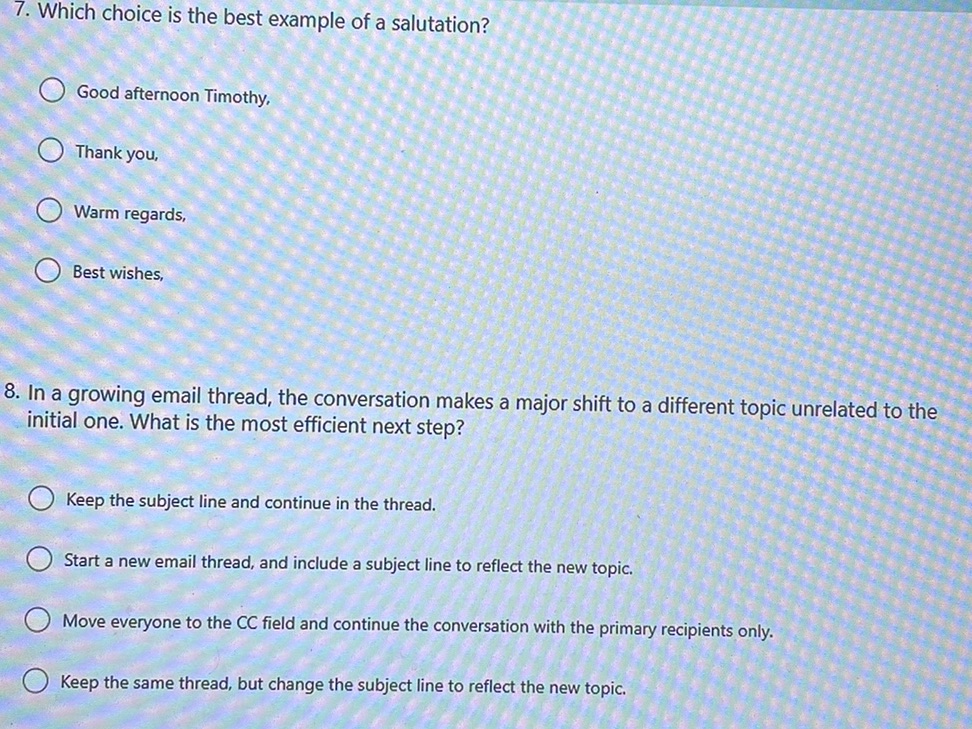 Which choice is the best example of a