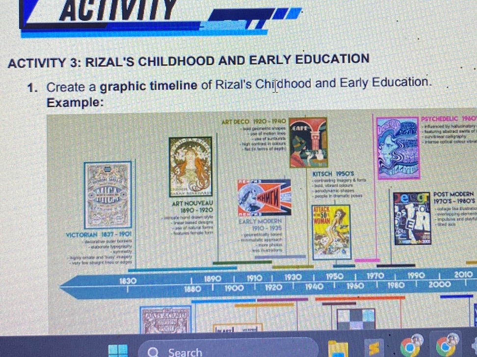 Timeline Example Rizal ACTIVITY 3: RIZAL'S CHILDHOOD AND EARLY | StudyX