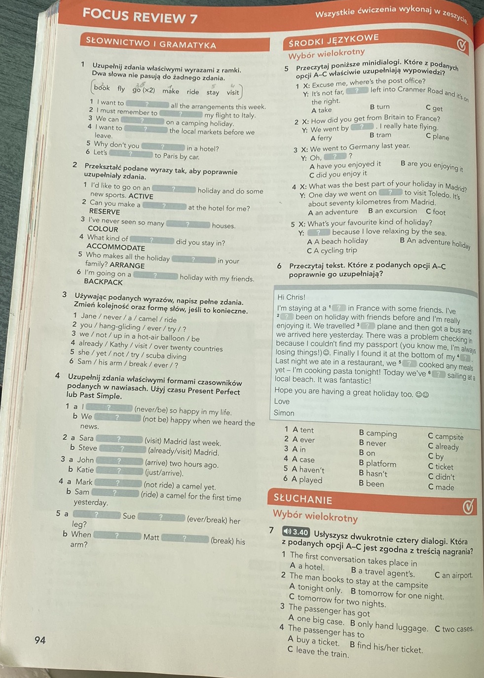1 Uzupełnij zdania właściwymi wyrazami z | StudyX