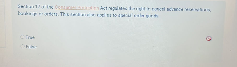 Section 17 Section 17 of the Consumer Protection Act | StudyX