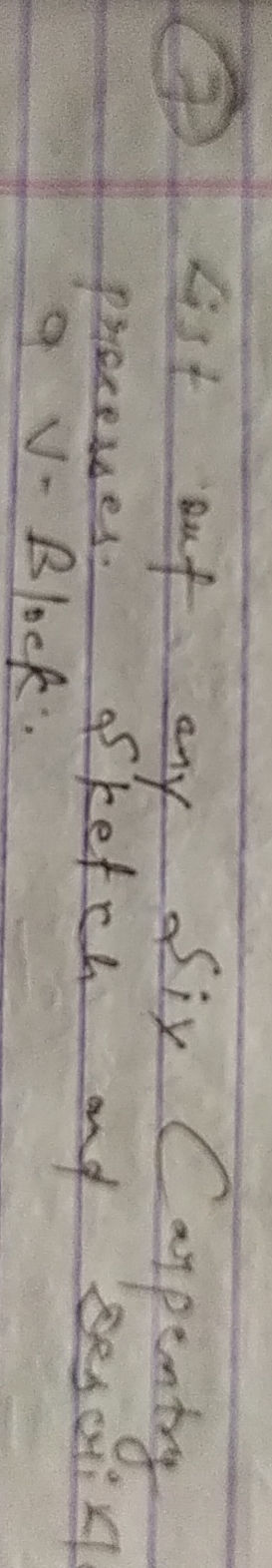 List out any six operators and sketch and | StudyX