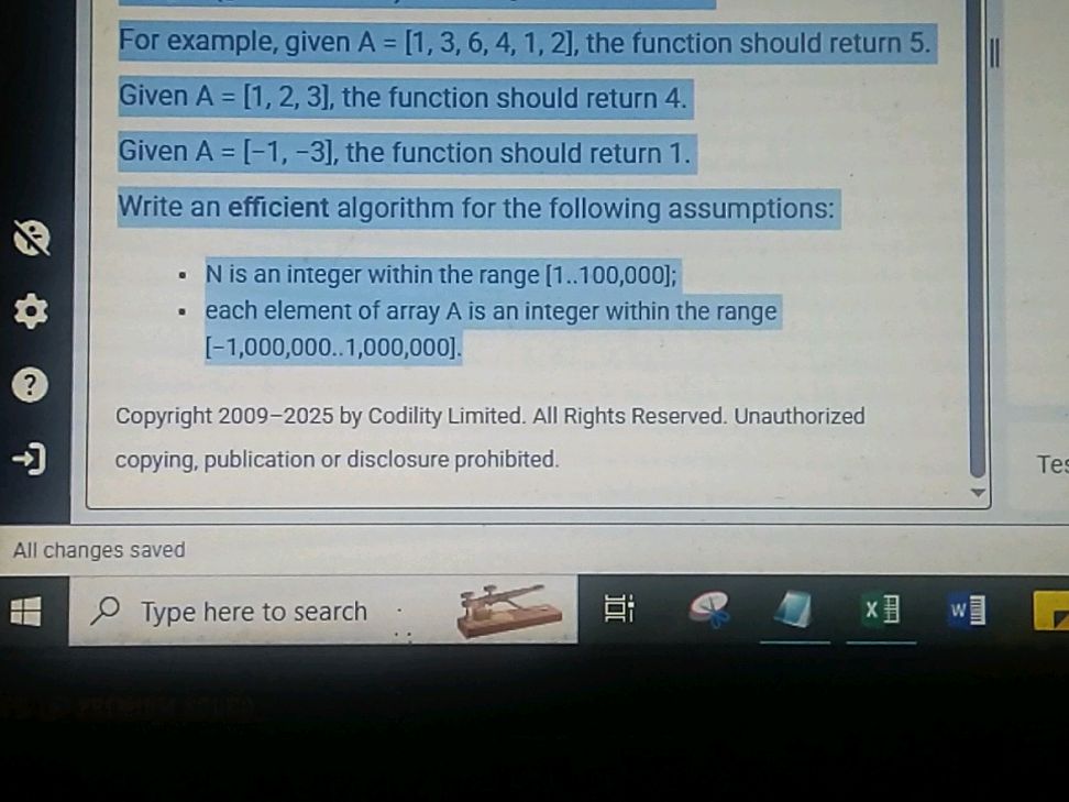 For example, given A = [1, 3, 6, 4, 1, 2], | StudyX
