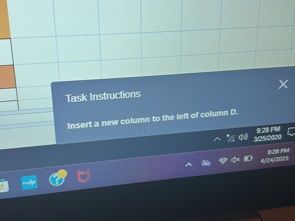 Task Instructions Insert a new column to | StudyX