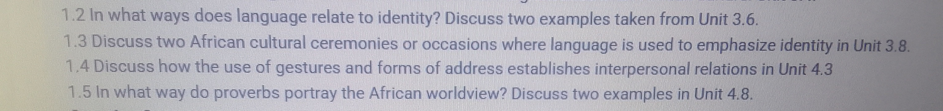 1.2 In what ways does language relate to | StudyX