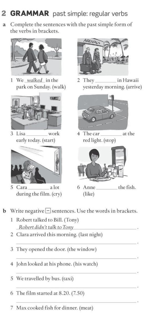 a Complete the sentences with the past | StudyX
