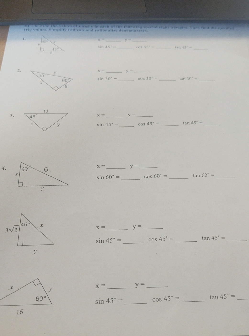 Find the values of x and y in each of the | StudyX