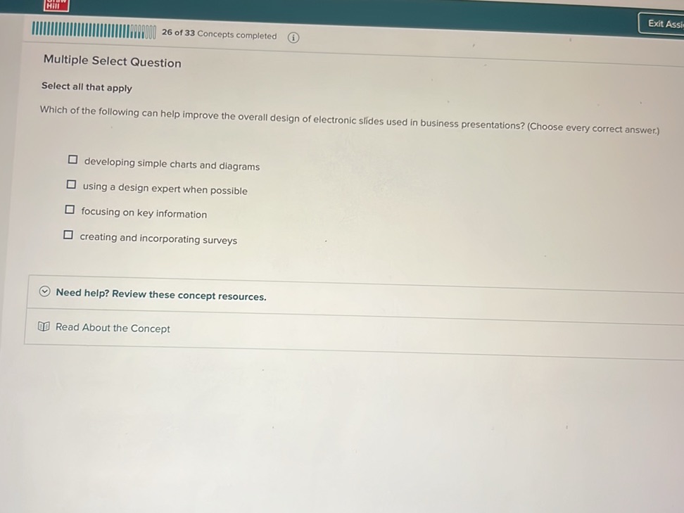 Multiple Select Question Select all that