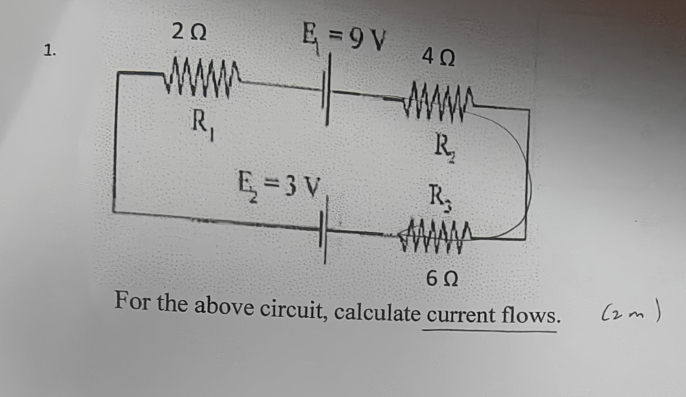 For the above circuit, calculate current | StudyX