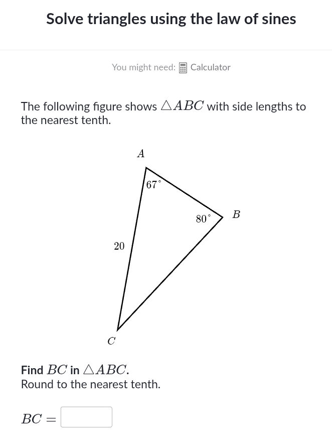 The following figure shows $ ABC$ with side | StudyX
