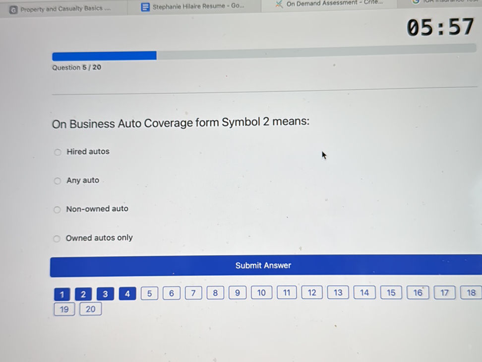 On Business Auto Coverage form Symbol 2 | StudyX