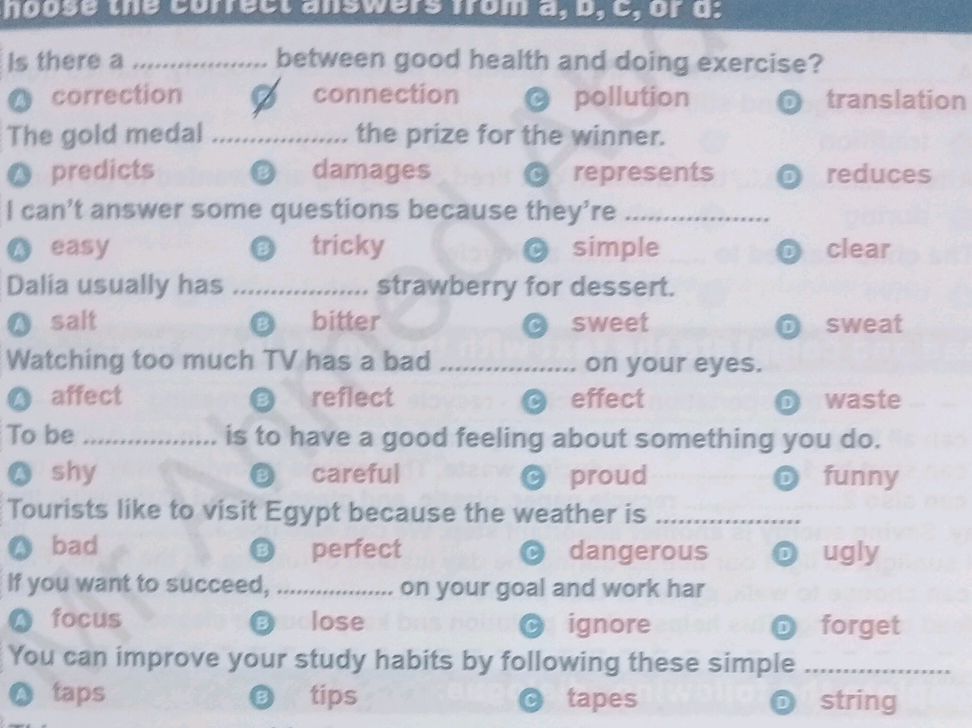 choose the correct answers from a, b, c, or | StudyX