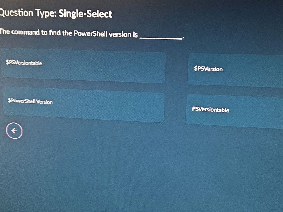The command to find the PowerShell version | StudyX