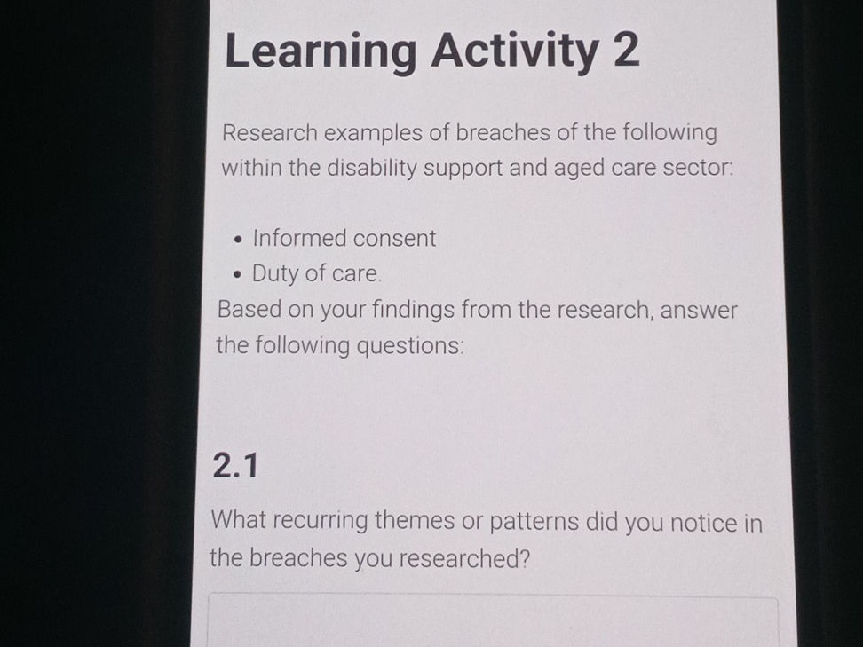 Learning Activity 2 Research examples of