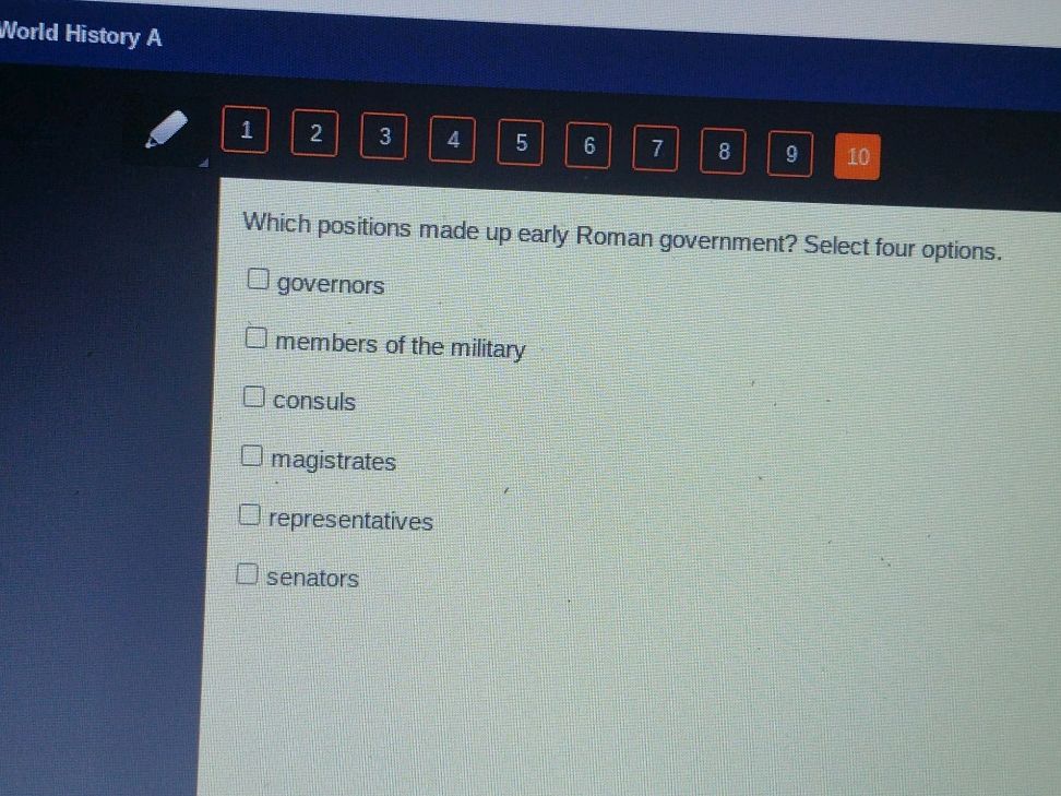 Which positions made up early Roman | StudyX