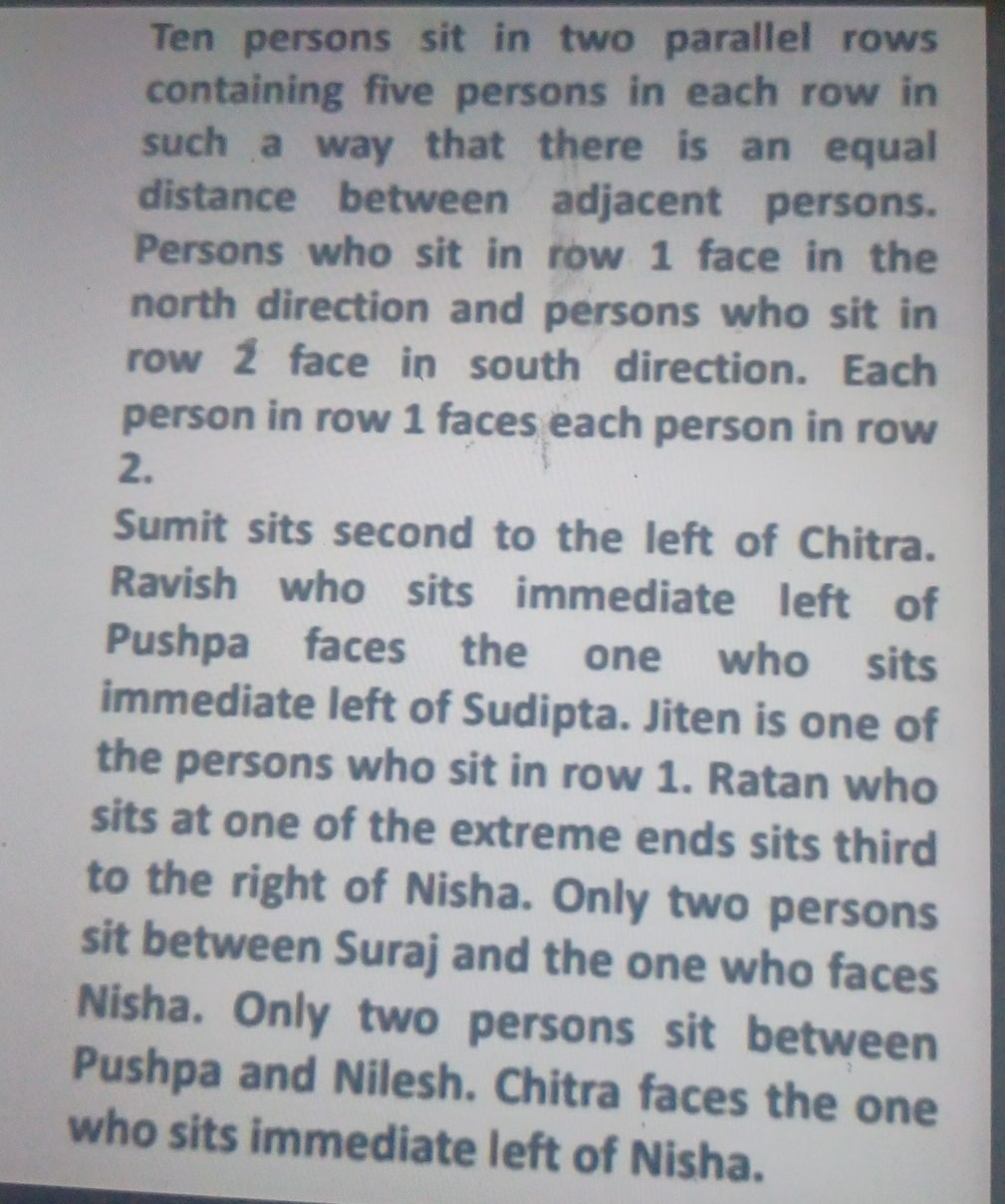 Ten persons sit in two parallel rows | StudyX