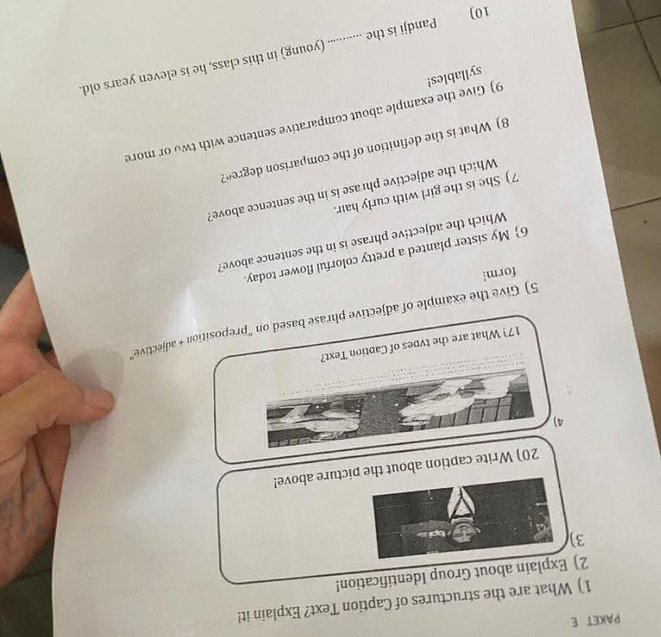 1) What are the structures of Caption Text? | StudyX