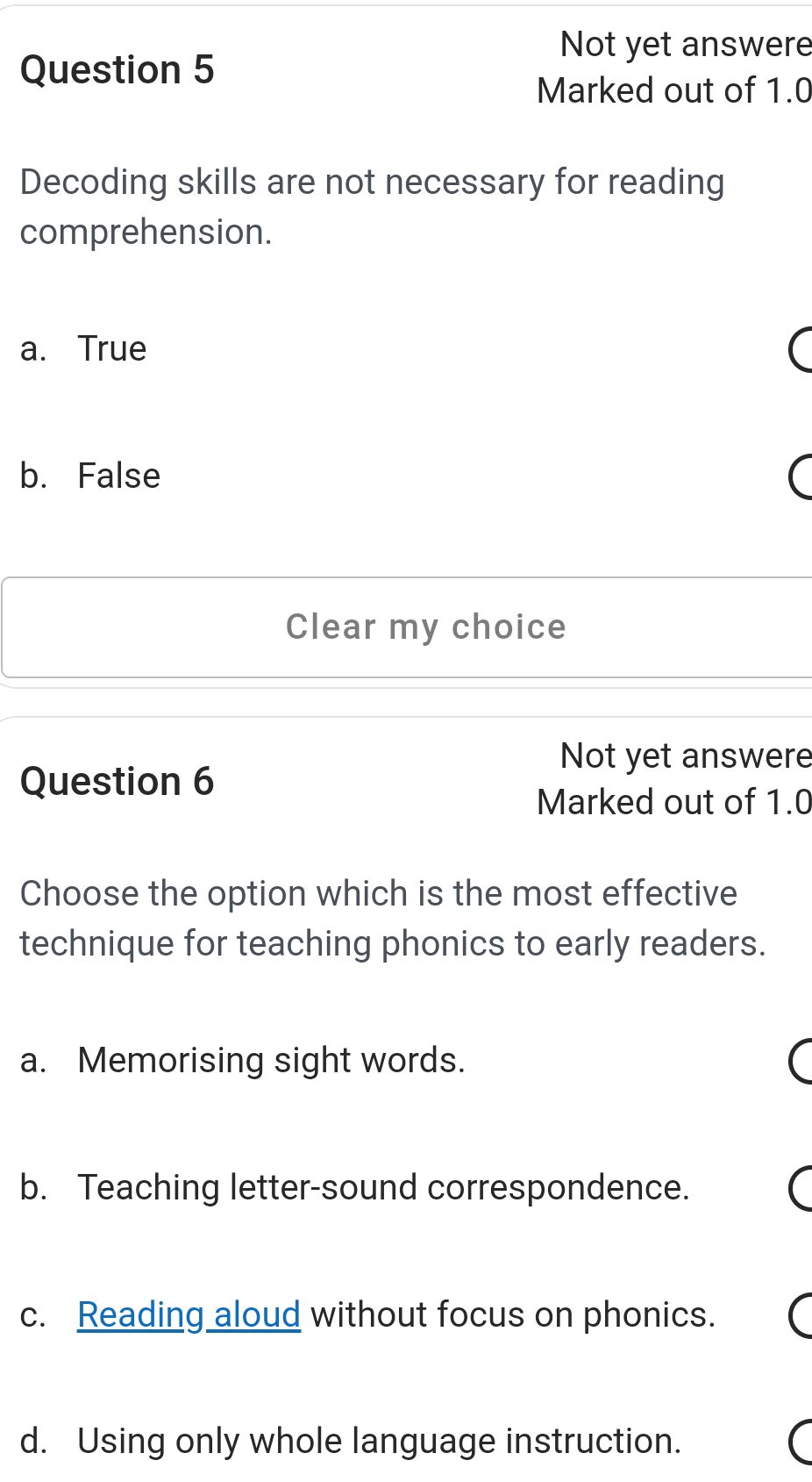 H Decoding And Language Comprehension Question 5 Decoding skills are not necessary | StudyX