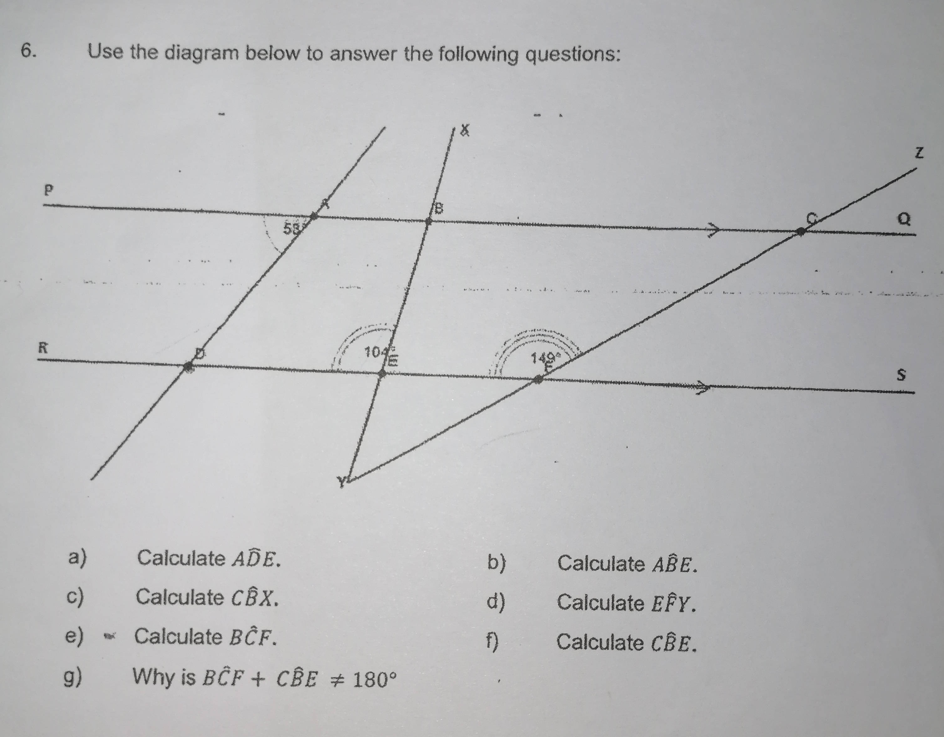 6. Use the diagram below to answer the | StudyX