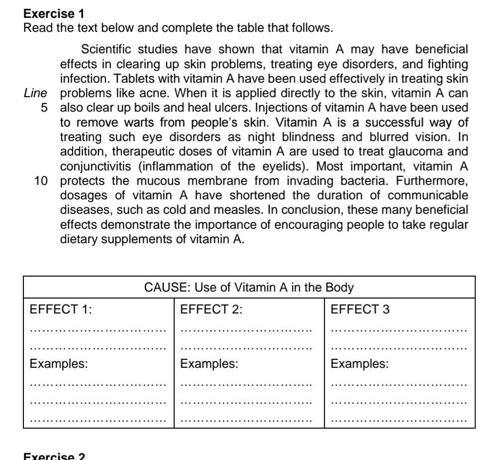 Exercise 1 Read the text below and complete | StudyX