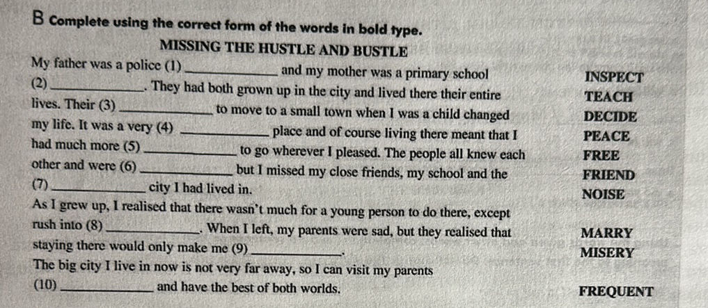 B Complete using the correct form of the | StudyX
