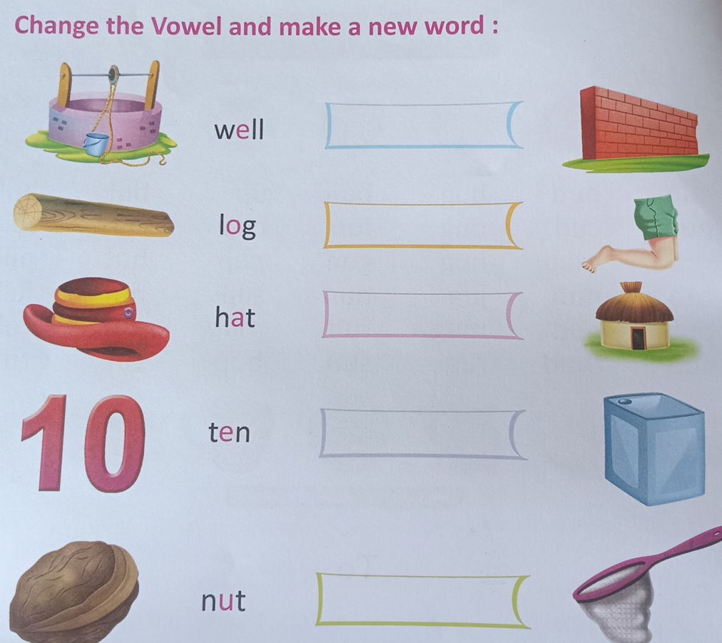 Change the Vowel and make a new word : well | StudyX