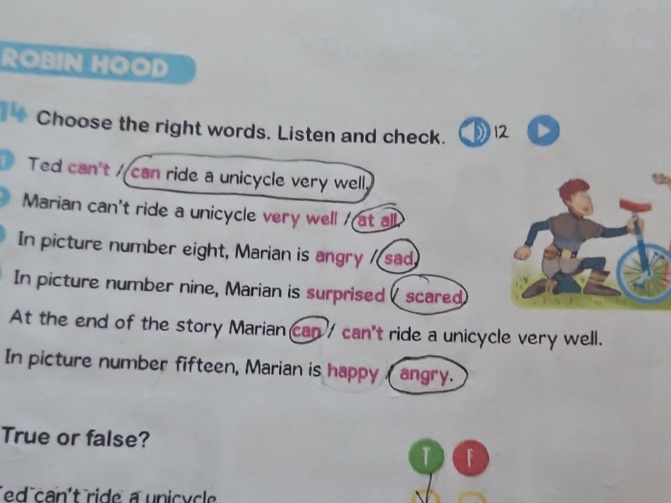 Words Full Ride 14 Choose the right words. Listen and check. | StudyX
