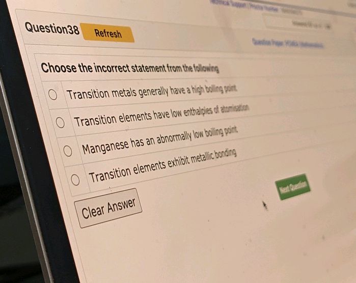 Choose the incorrect statement from the | StudyX