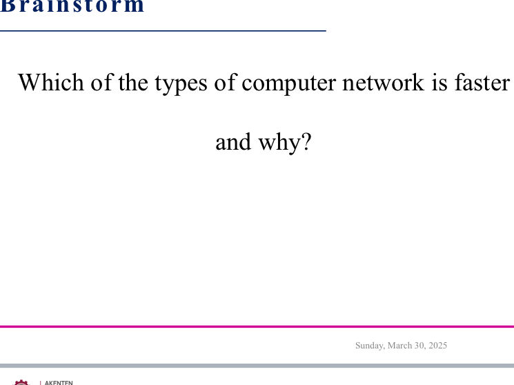Which of the types of computer network is | StudyX
