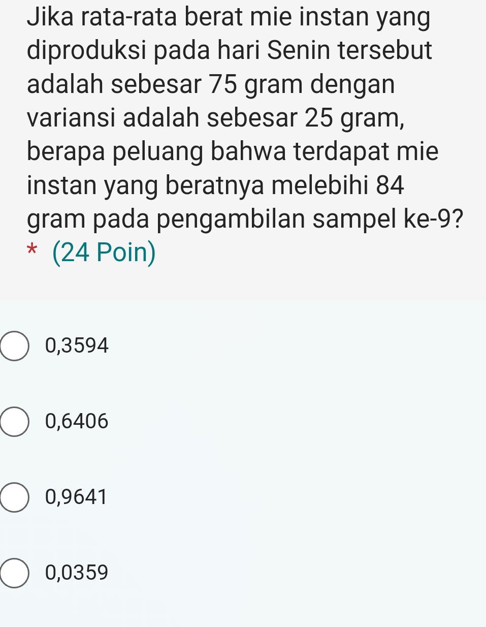 Jika rata-rata berat mie instan yang | StudyX