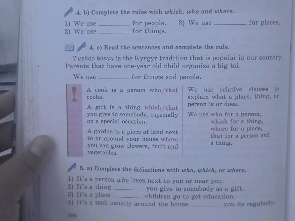 4. b) Complete the rules with which, who and | StudyX