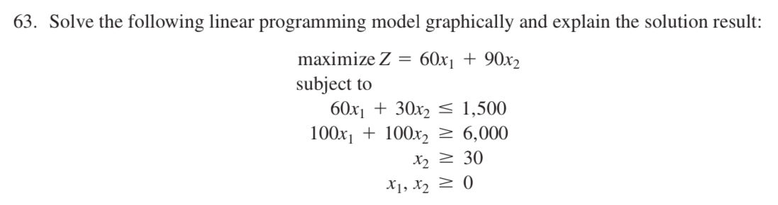 63. Solve the following linear programming | StudyX