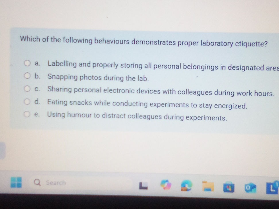 Which of the following behaviours