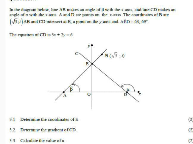 Line A B Math In the diagram below, line AB makes an angle | StudyX