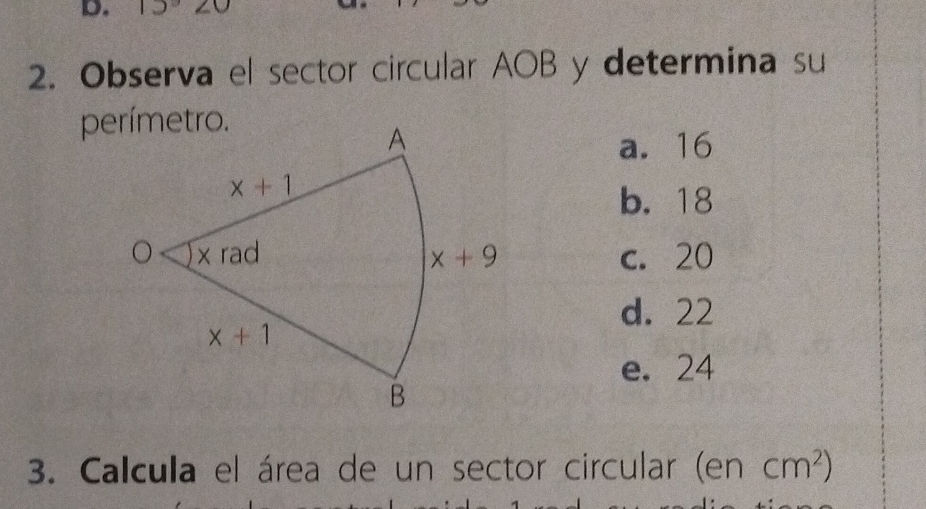 2. Observa el sector circular AOB y | StudyX