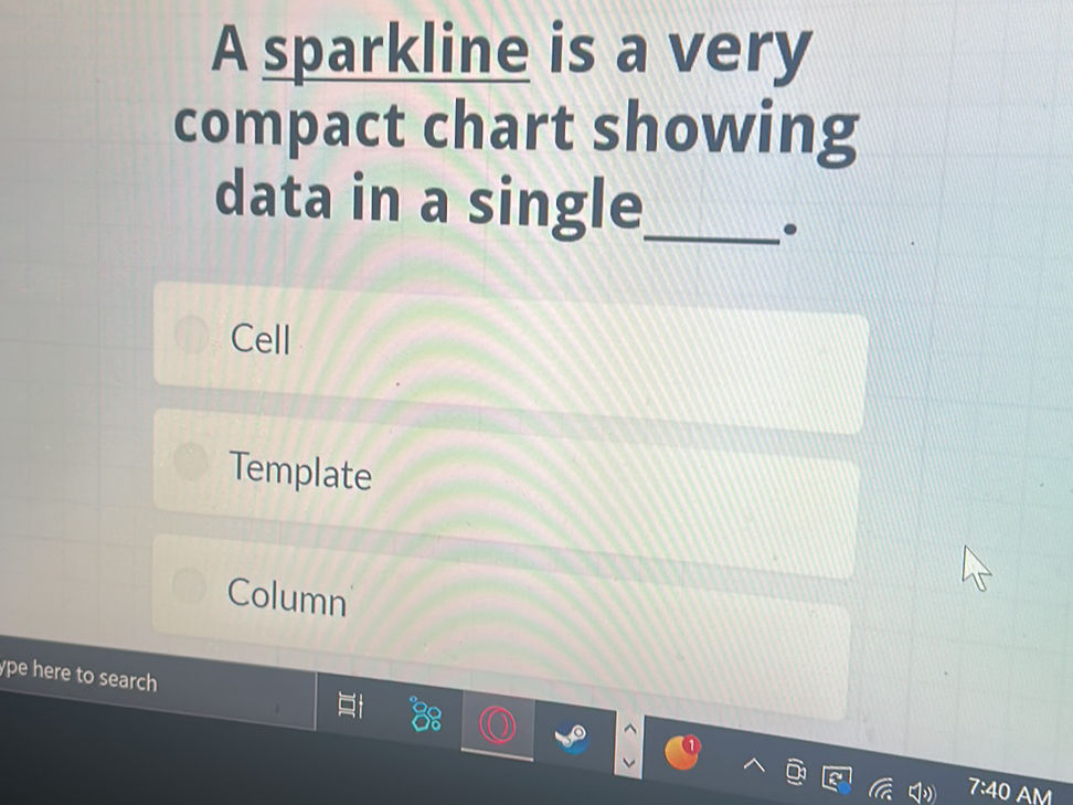 Compac Chart A sparkline is a very compact chart showing