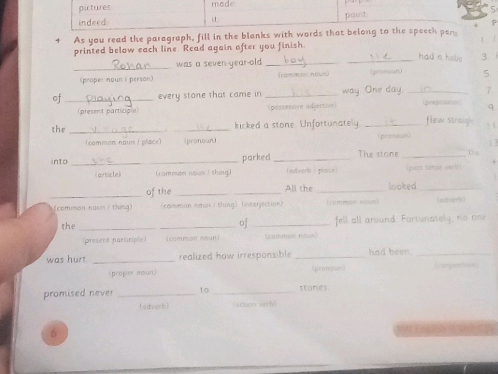 Paragraph Fill In As you read the paragraph, fill in the | StudyX