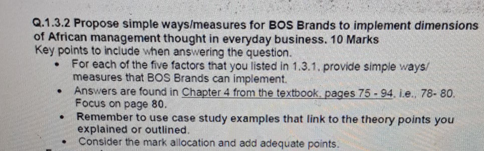 Q.1.3.2 Propose simple ways/measures for BOS | StudyX
