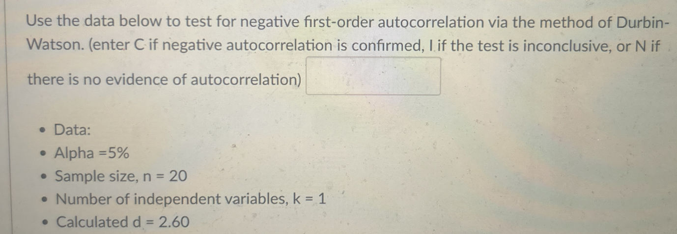 Use the data below to test for negative | StudyX