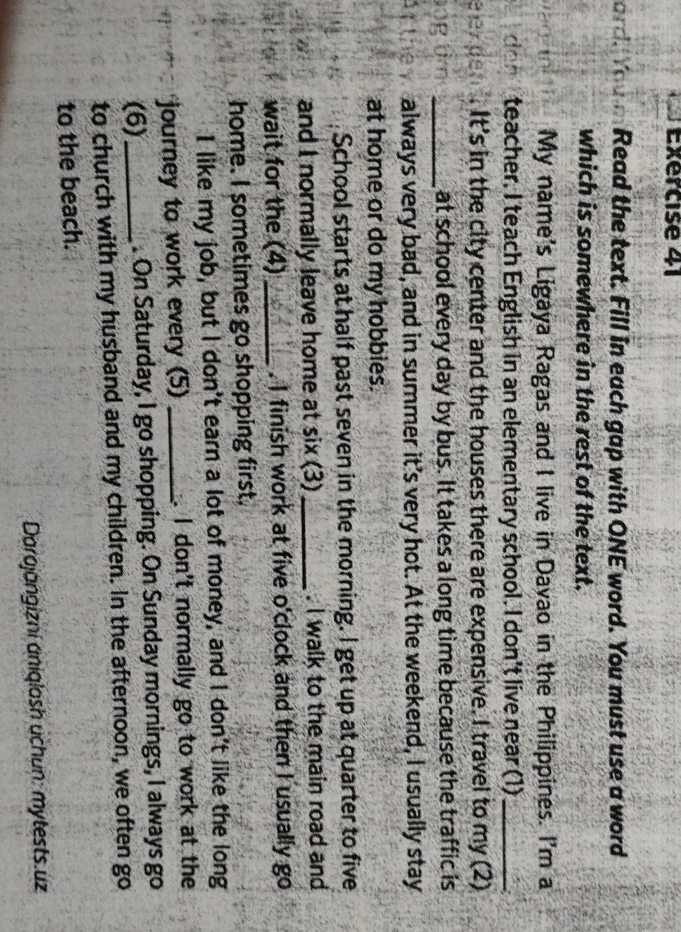 Exercise 41 Read the text. Fill in each gap | StudyX