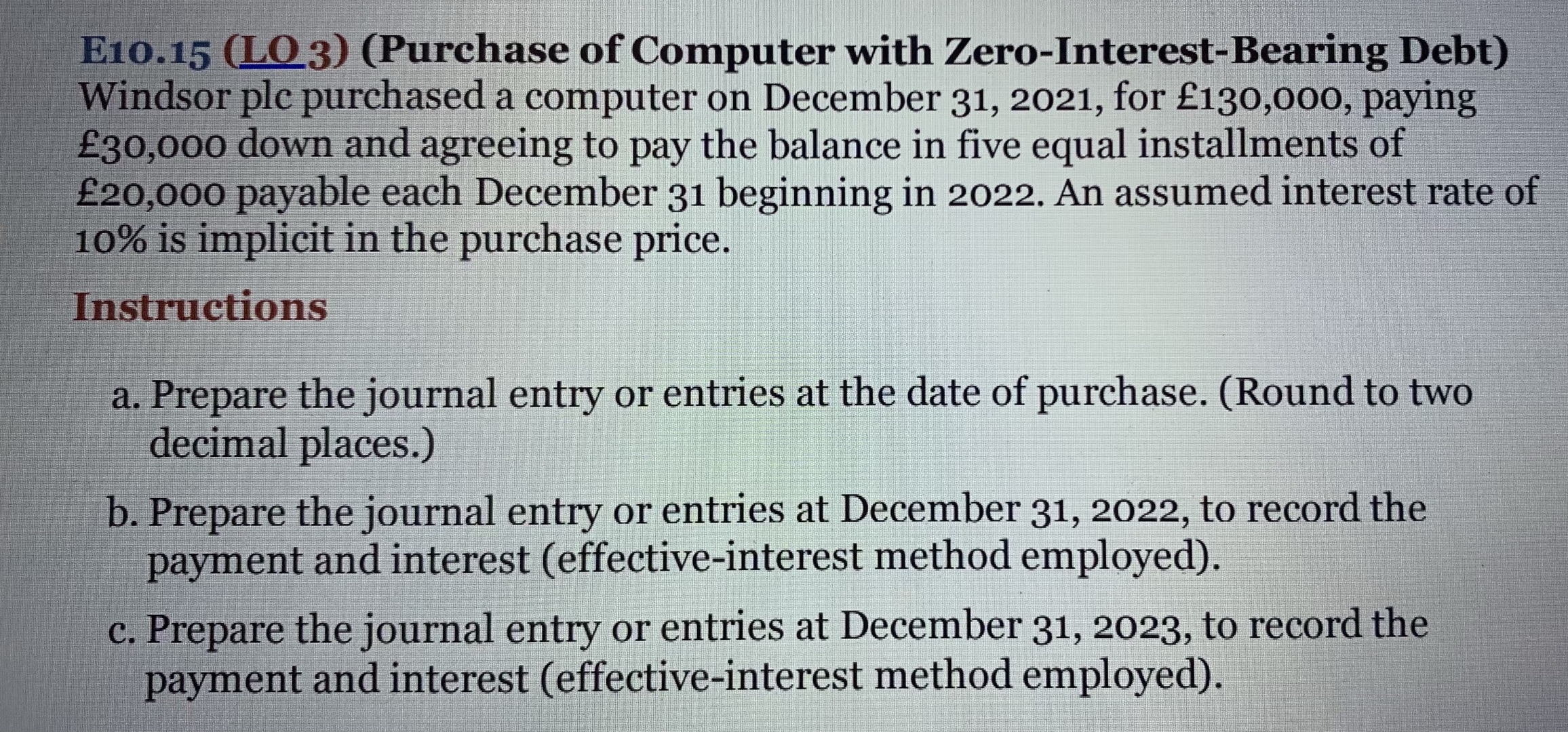 E10.15 (LO3) (Purchase of Computer with | StudyX