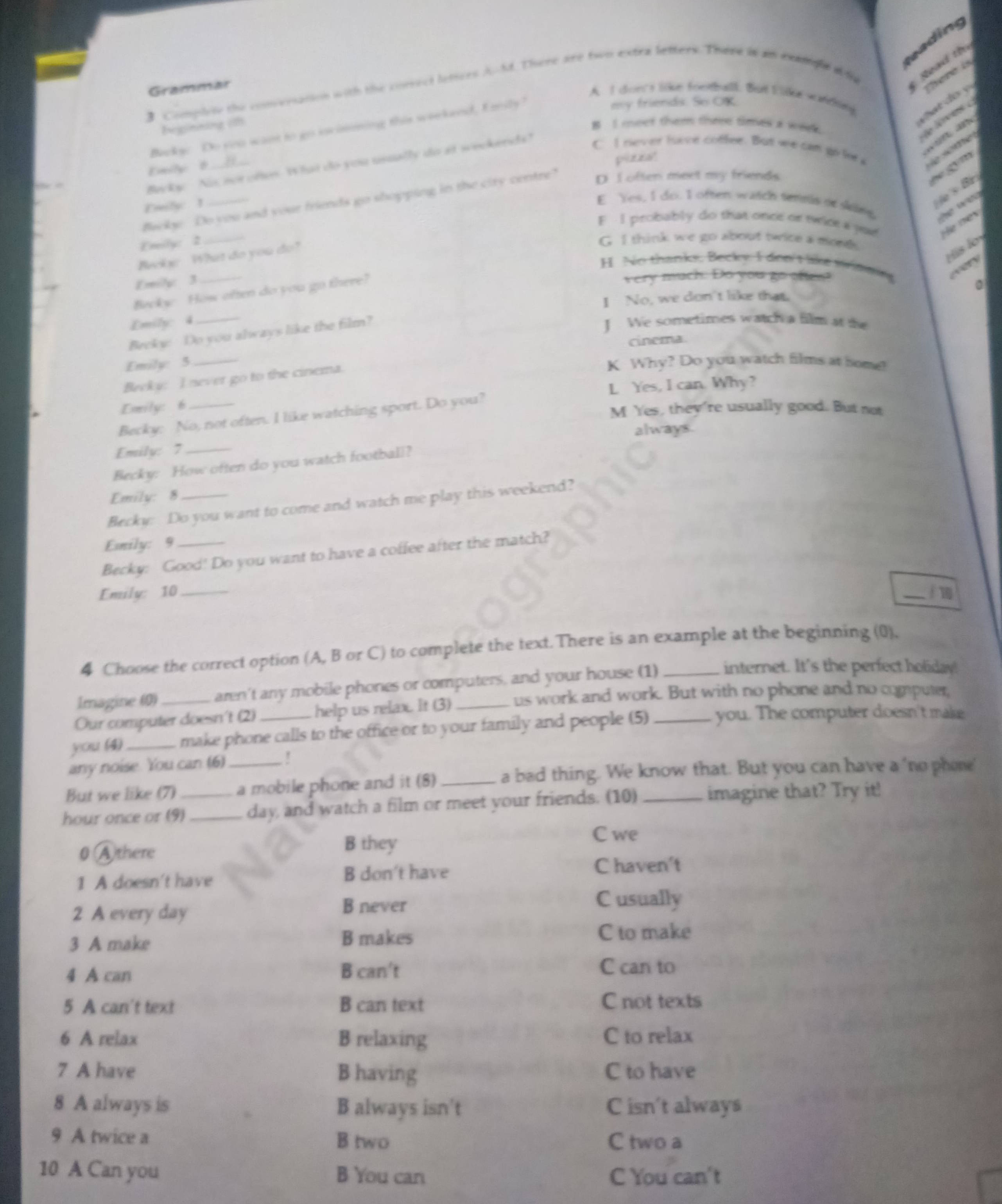 3 Complete the conversation with the correct | StudyX