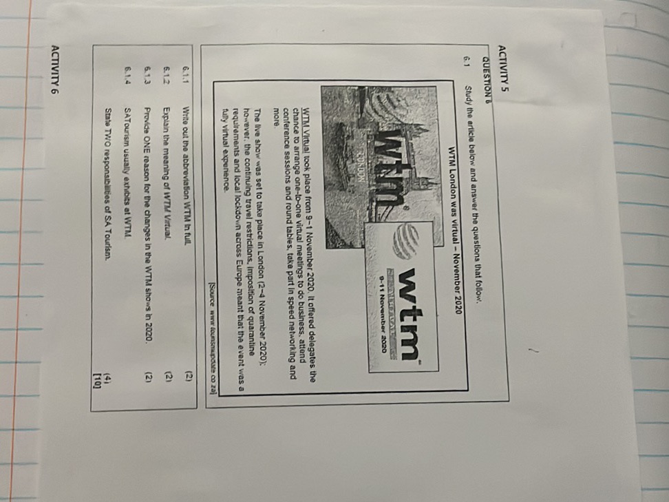 6. Study the article below and answer the | StudyX