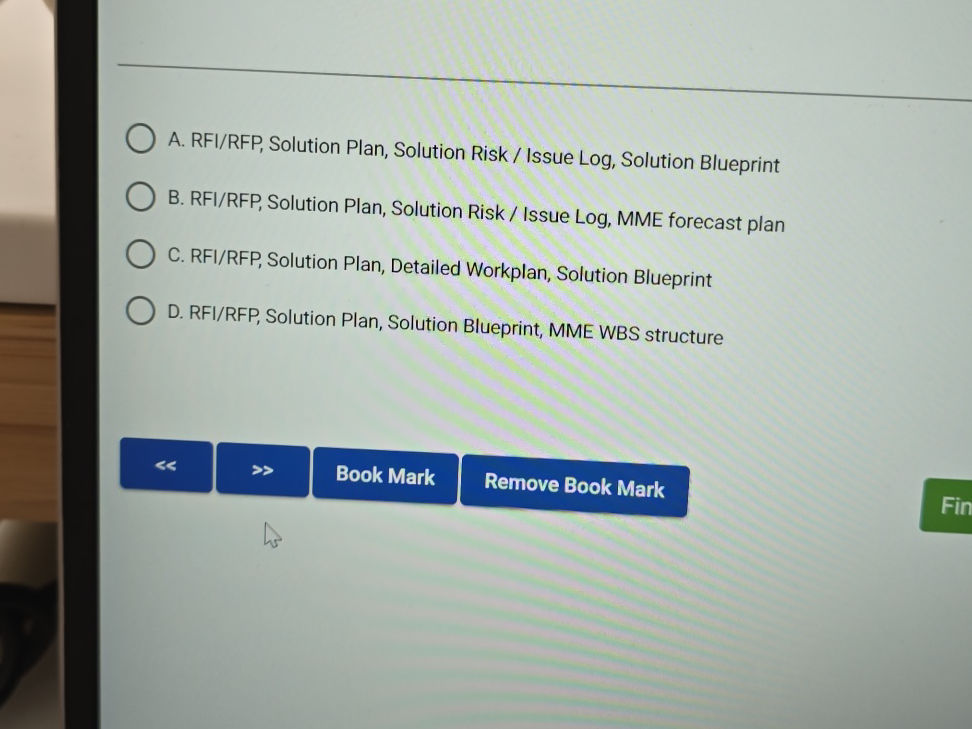 A. RFI/RFP, Solution Plan, Solution Risk / | StudyX