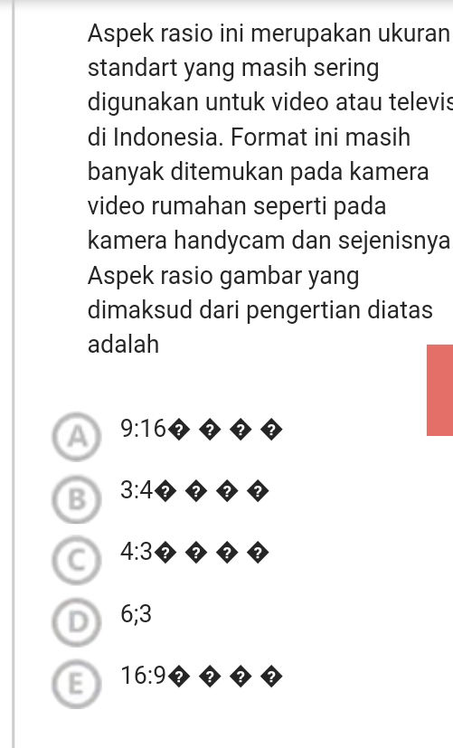 Aspek rasio ini merupakan ukuran standart | StudyX