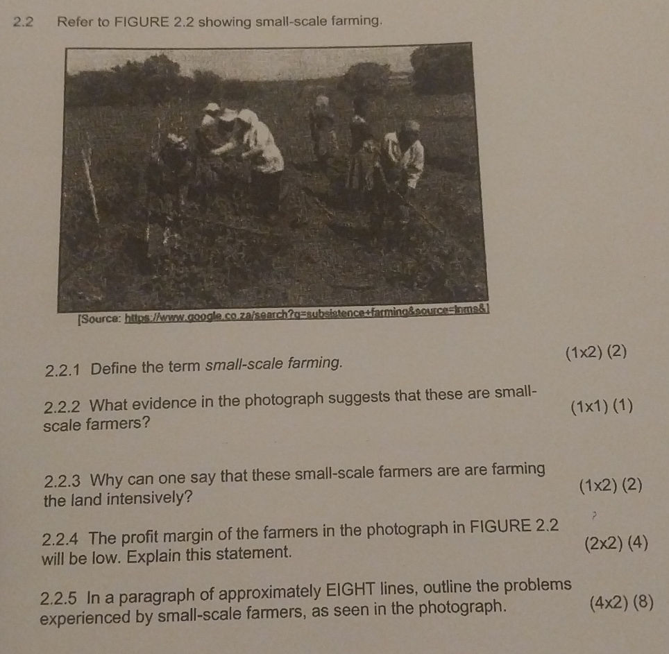 2.2 Refer to FIGURE 2.2 showing small-scale | StudyX