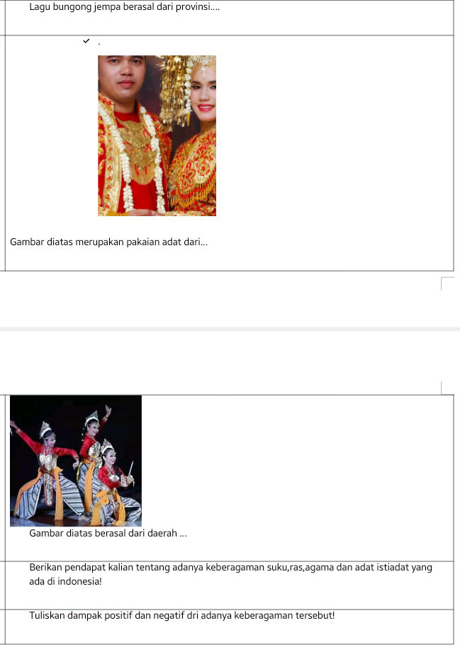 Lagu bungong jempa berasal dari provinsi.... | StudyX