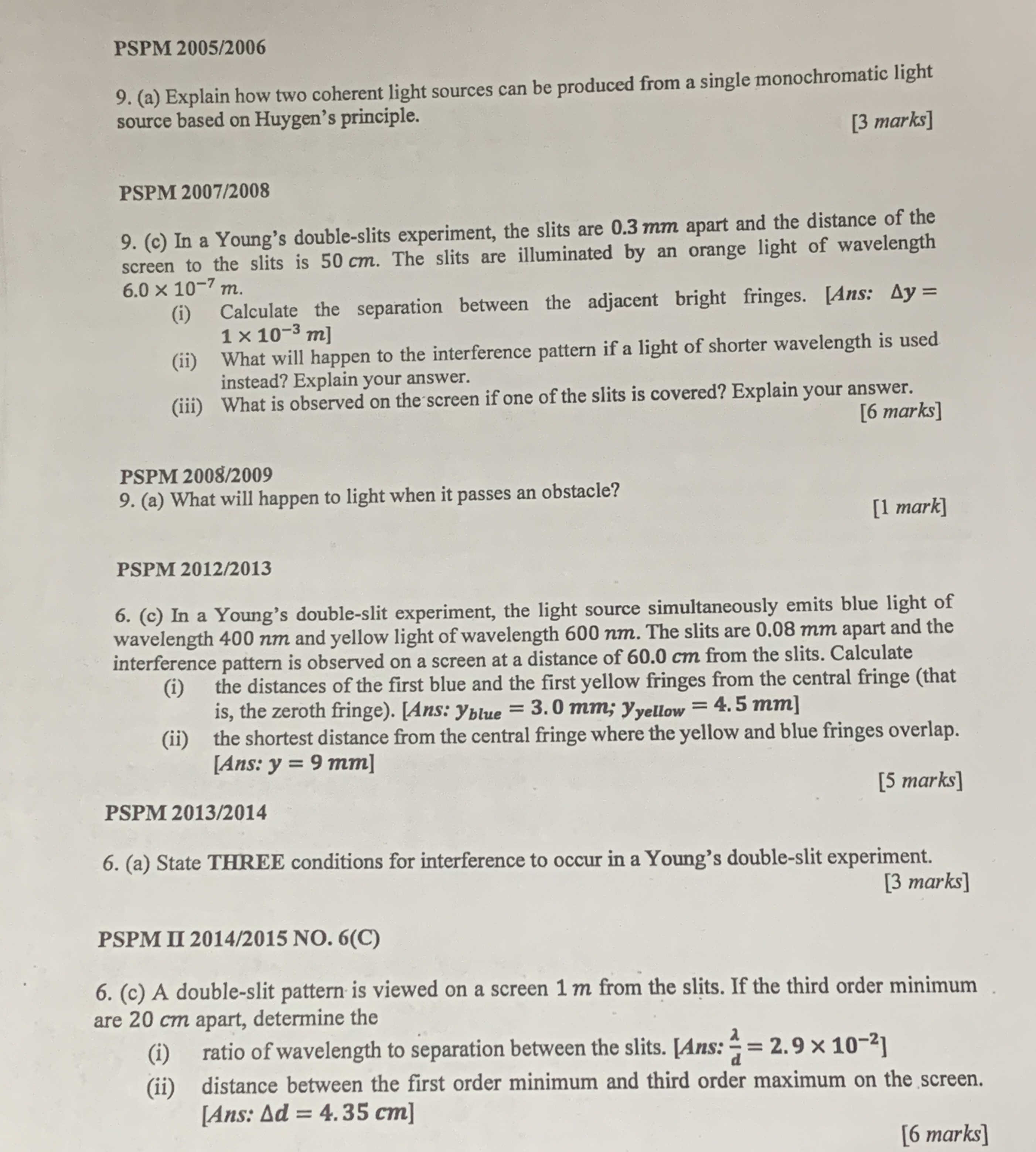 9. (a) Explain how two coherent light | StudyX