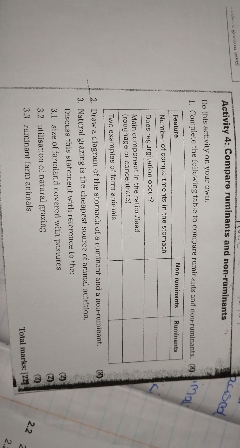 1. Complete the following table to compare | StudyX